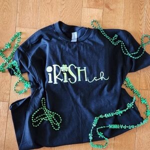 🍀Saint Patrick's Day Graphic T-Shirt w/Irishish pictured design.